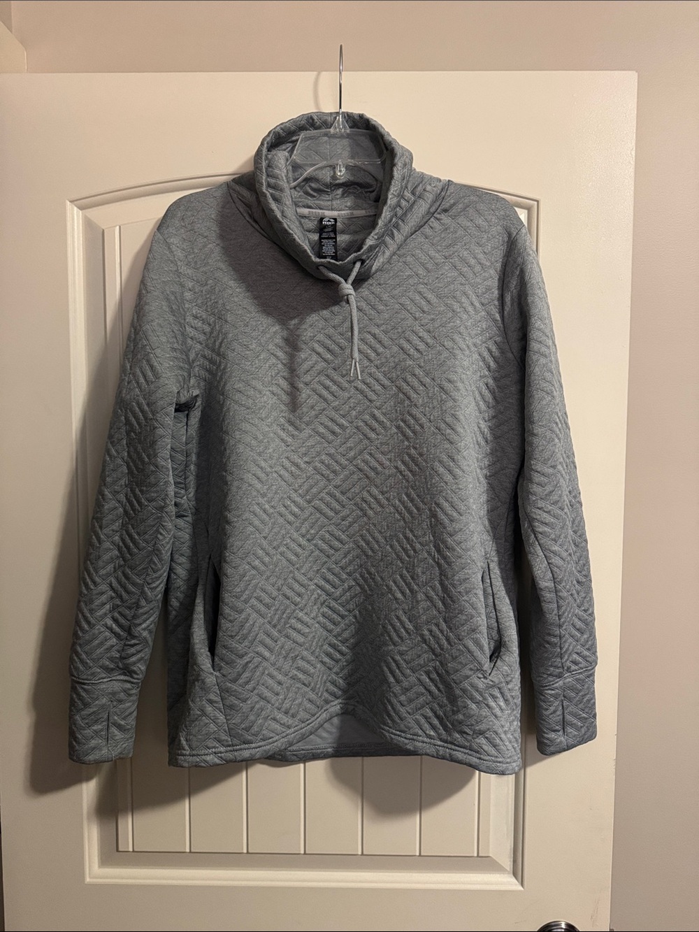RBX Quilted Turtleneck Pullover - Gray